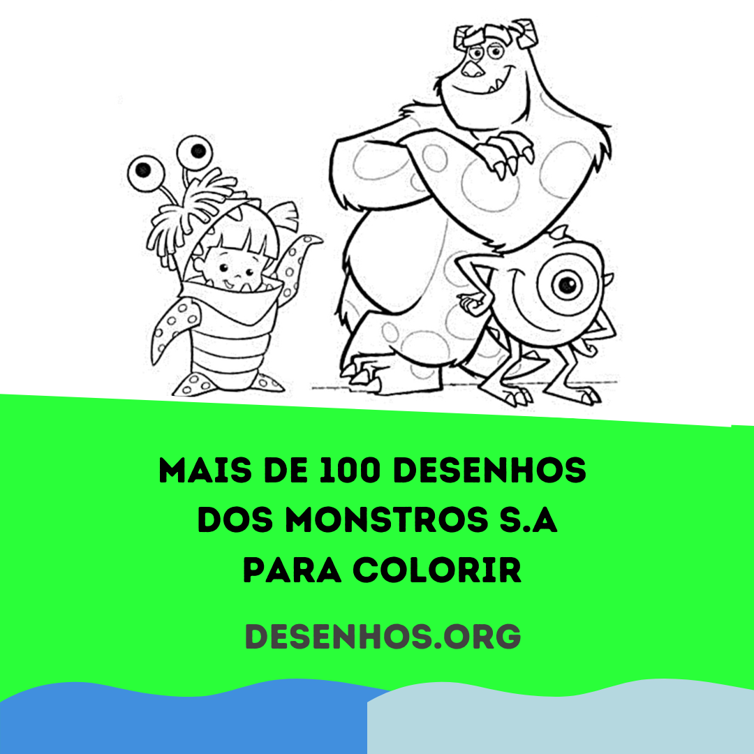 Mais de 100 Desenhos dos Monstros S.A para colorir