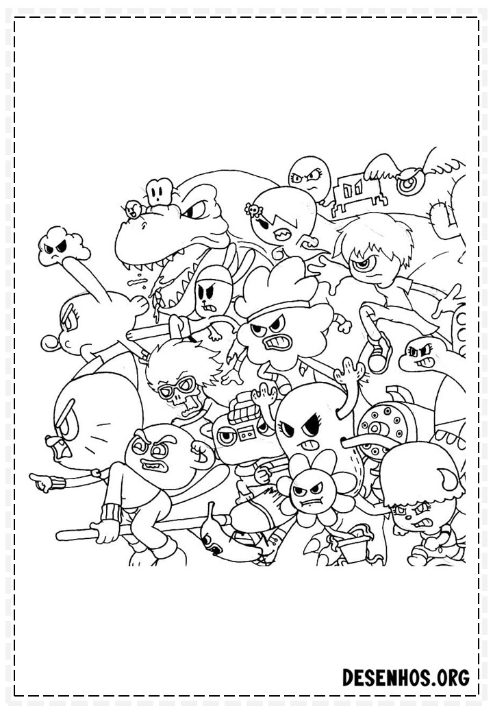100 Desenhos do Incrível mundo de Gambull para colorir