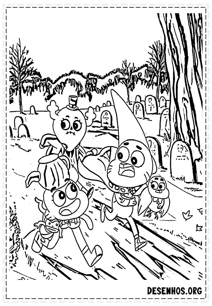 100 Desenhos do Incrível mundo de Gambull para colorir