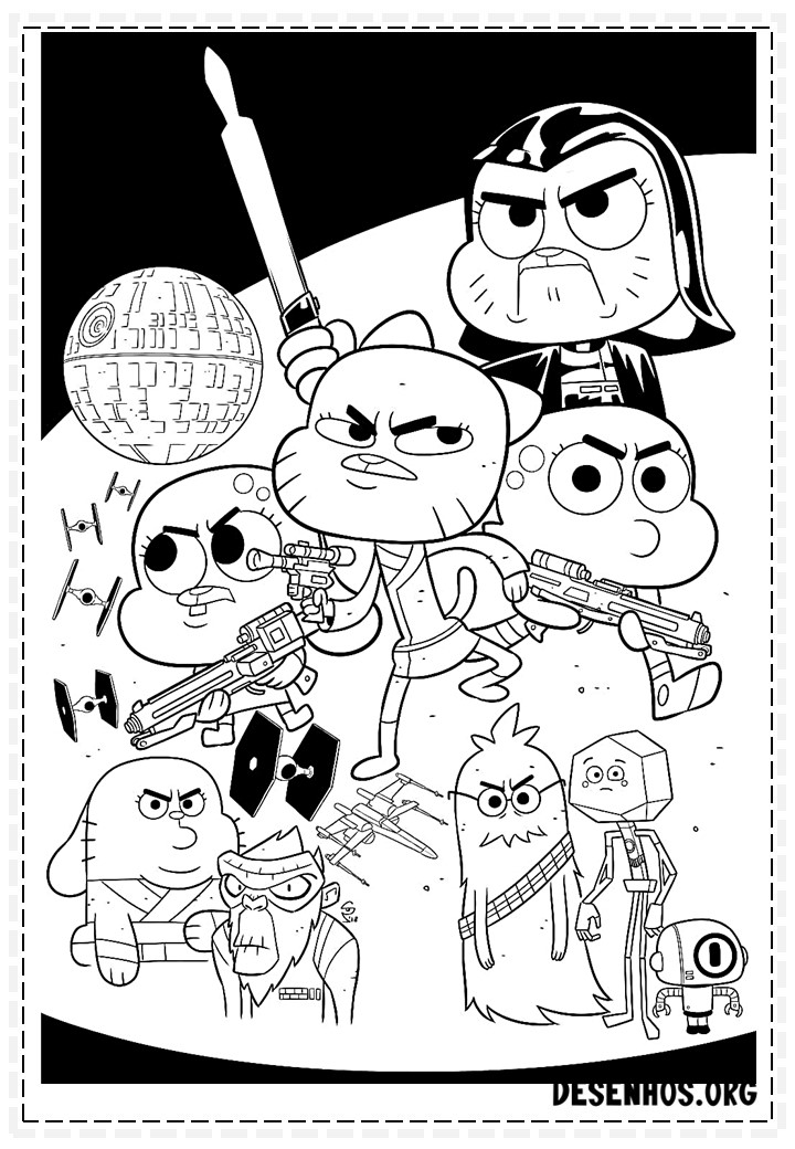 100 Desenhos do Incrível mundo de Gambull para colorir