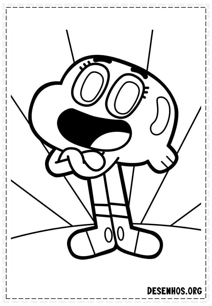 100 Desenhos do Incrível mundo de Gambull para colorir
