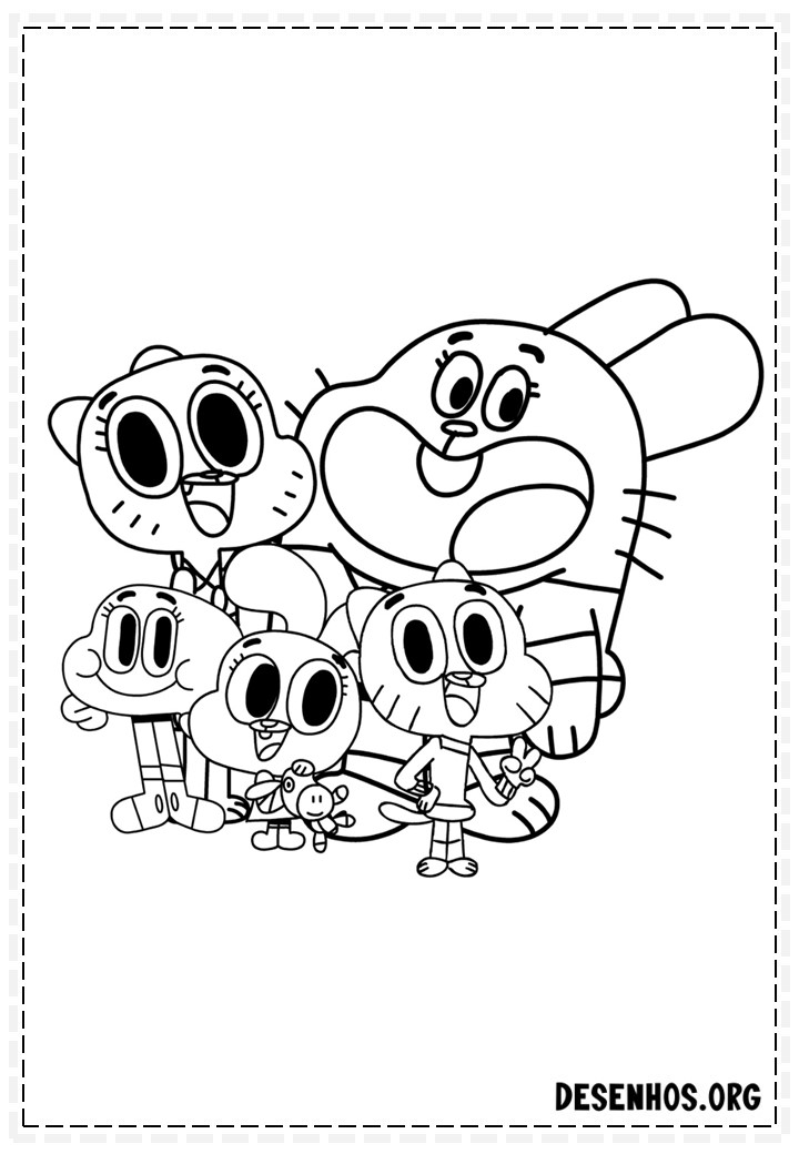 100 Desenhos do Incrível mundo de Gambull para colorir