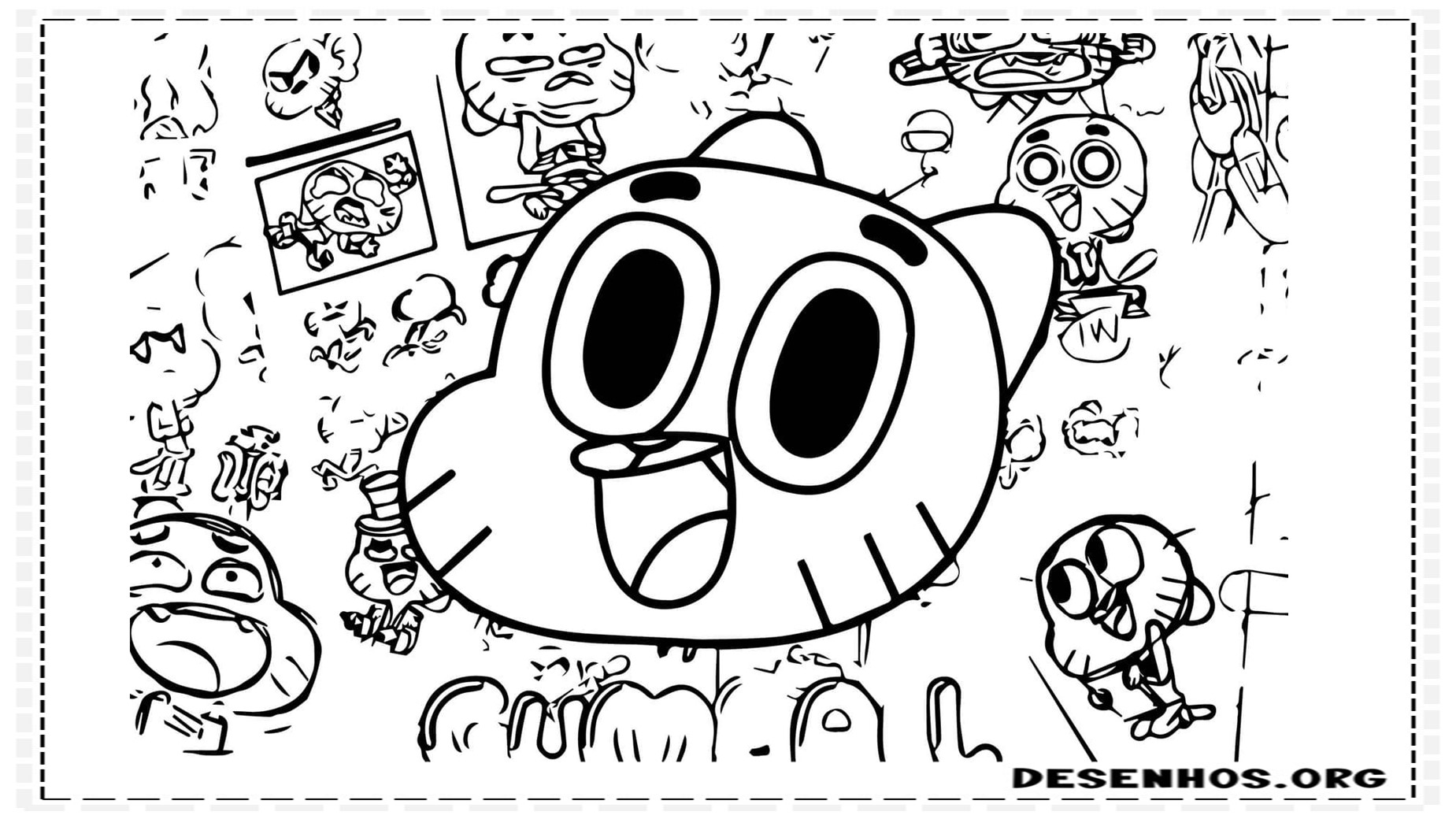 100 Desenhos do Incrível mundo de Gambull para colorir
