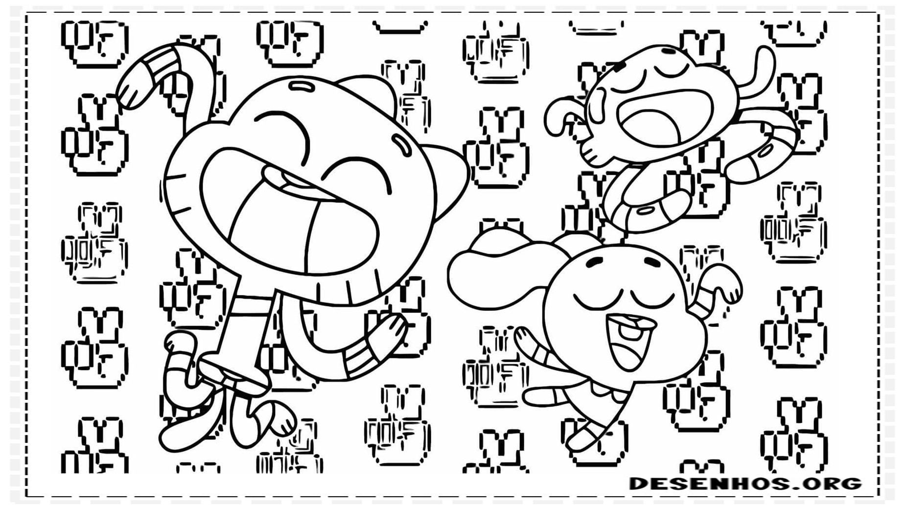 100 Desenhos do Incrível mundo de Gambull para colorir