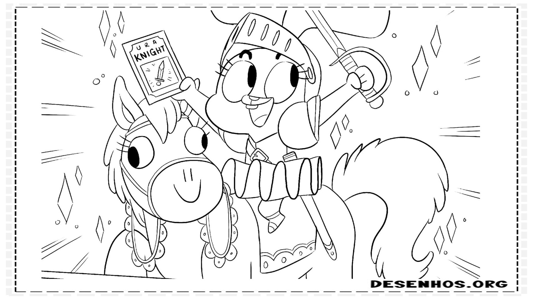 100 Desenhos do Incrível mundo de Gambull para colorir