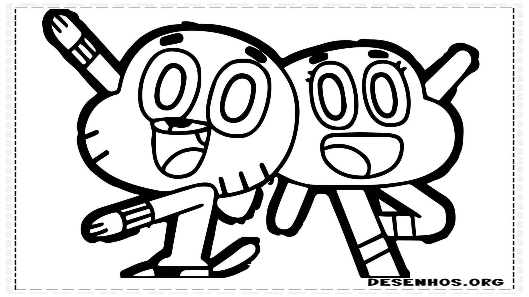 100 Desenhos do Incrível mundo de Gambull para colorir