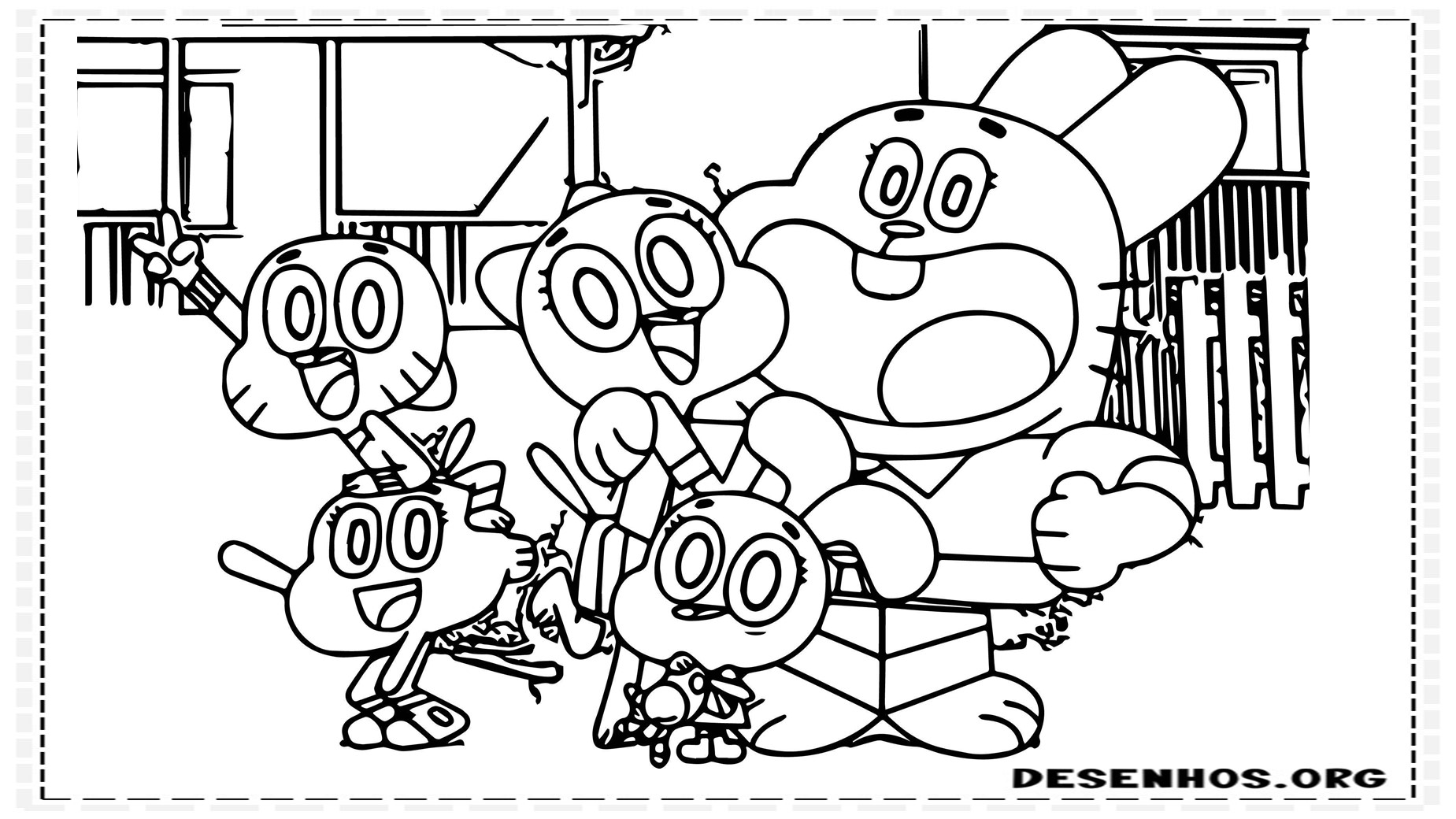 100 Desenhos do Incrível mundo de Gambull para colorir