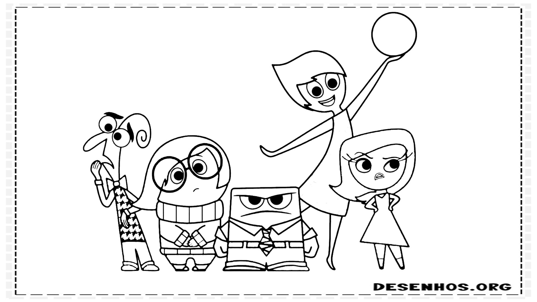 70 Desenhos Do Filme Divertidamente Da Disney para colorir