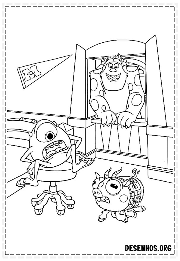 Mais de 100 Desenhos dos Monstros S.A para colorir