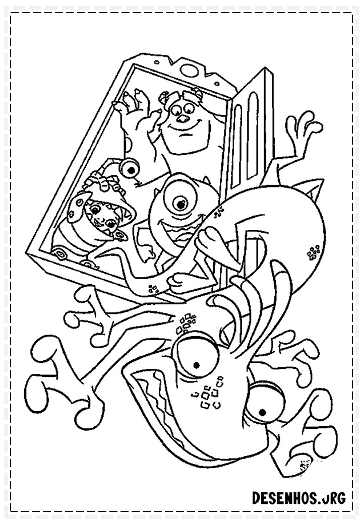 Mais de 100 Desenhos dos Monstros S.A para colorir