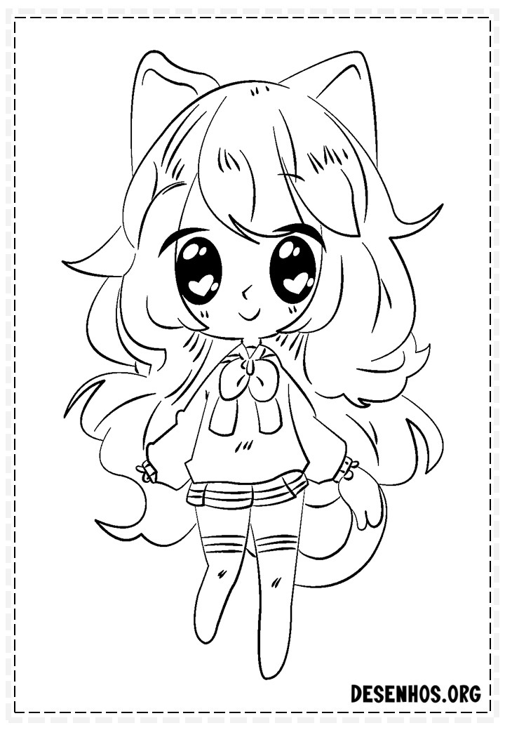 400 Desenhos Kawaii para colorir