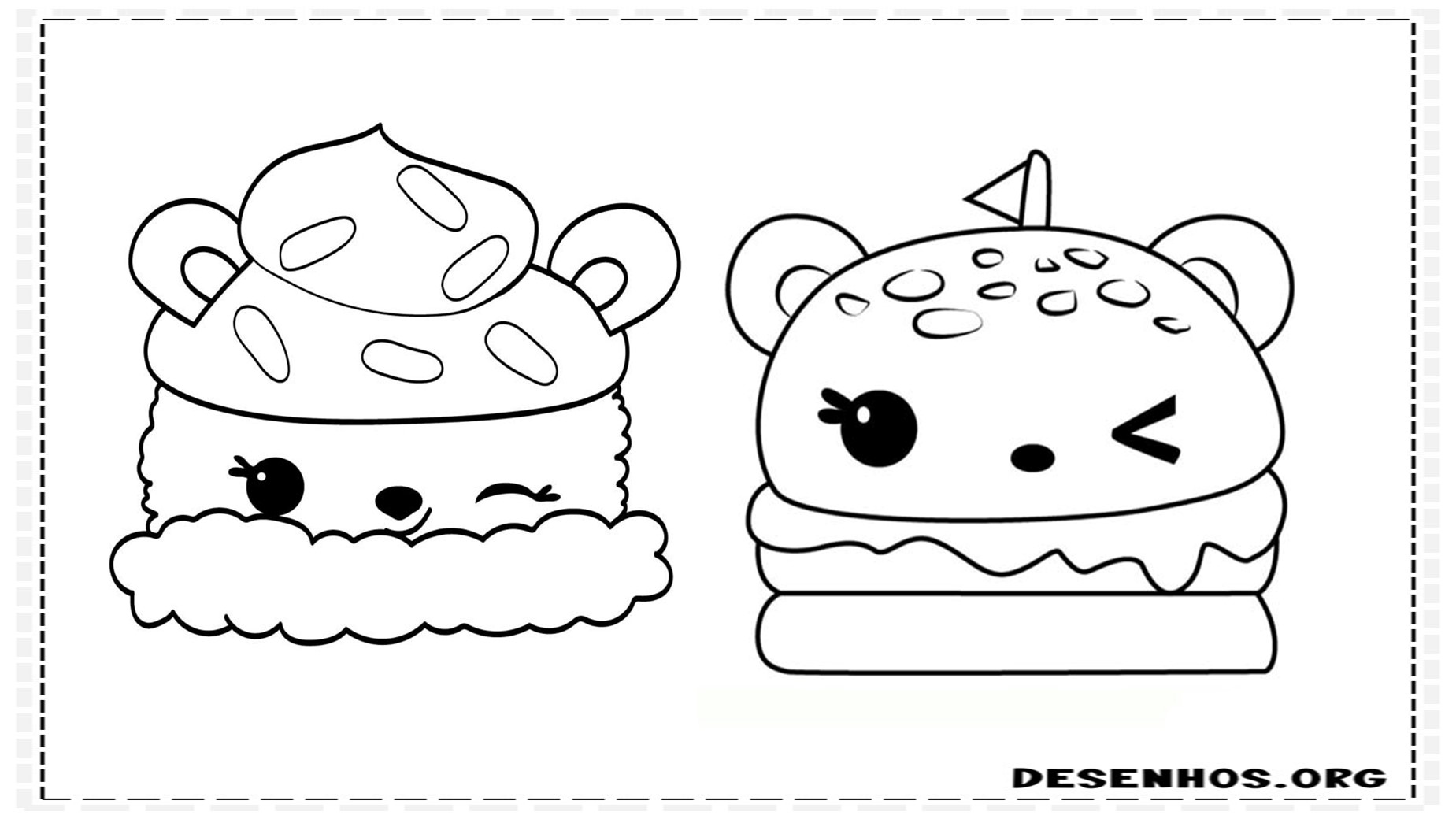 400 Desenhos Kawaii para colorir
