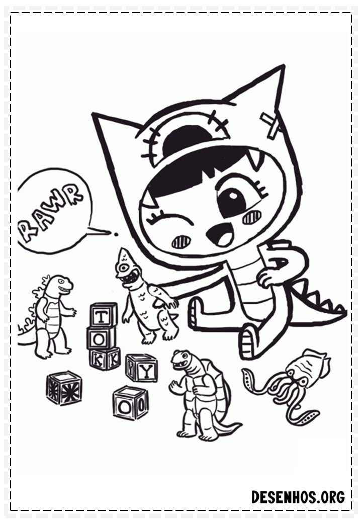 desenhos para colorir kawaii 101