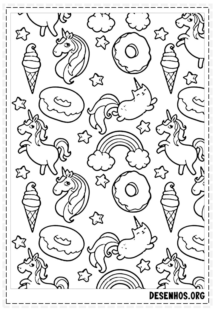 desenhos para colorir kawaii 347