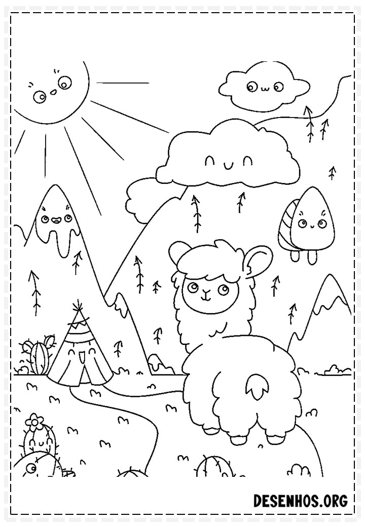 desenhos para colorir kawaii 385