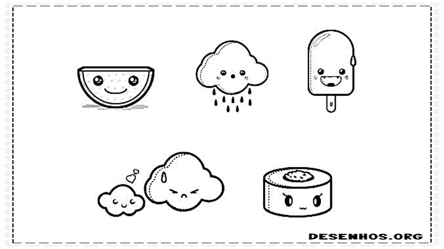 desenhos para colorir kawaii 90