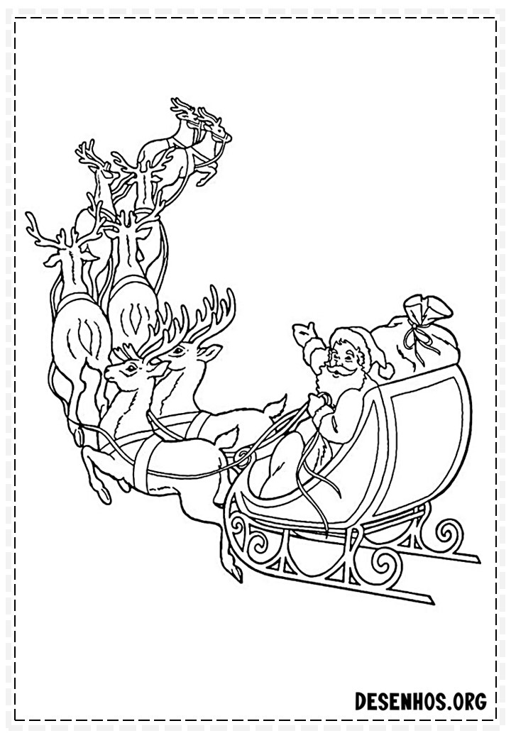 137 Desenhos do Papai Noel para colorir