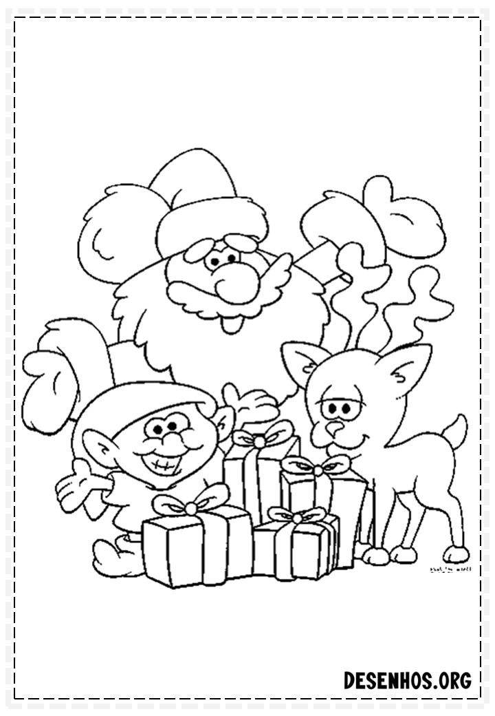 137 Desenhos do Papai Noel para colorir