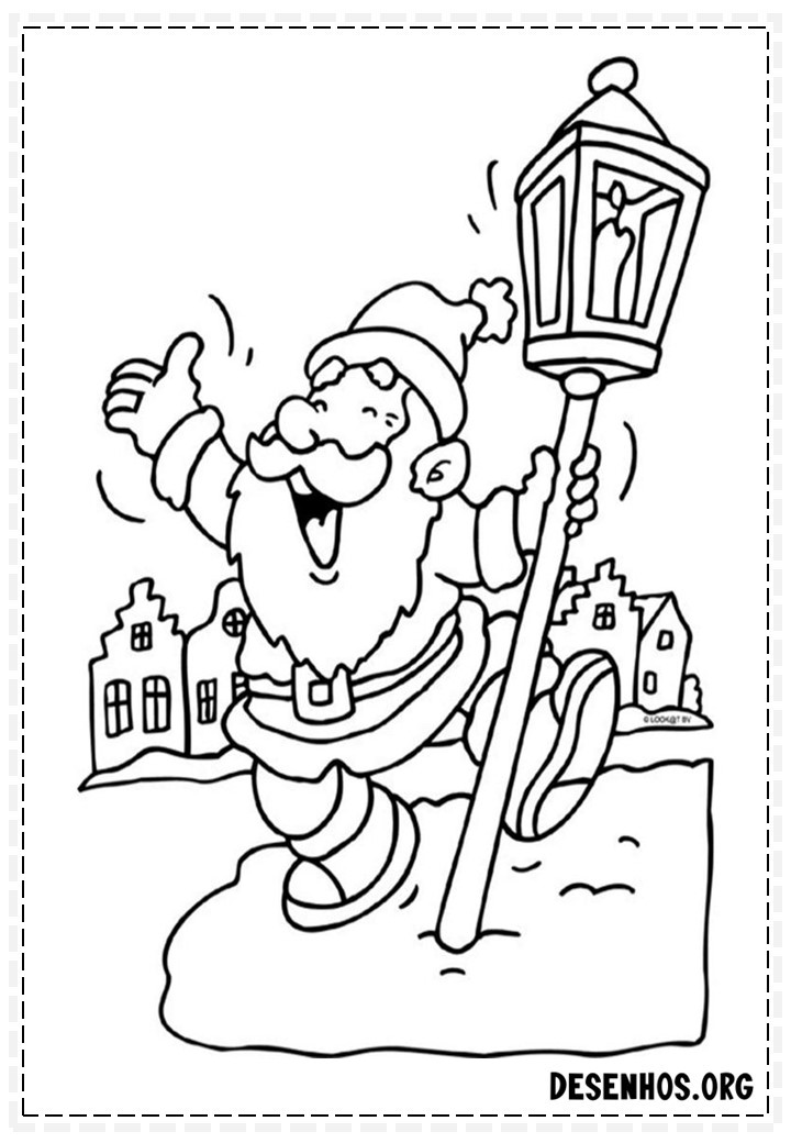 137 Desenhos do Papai Noel para colorir