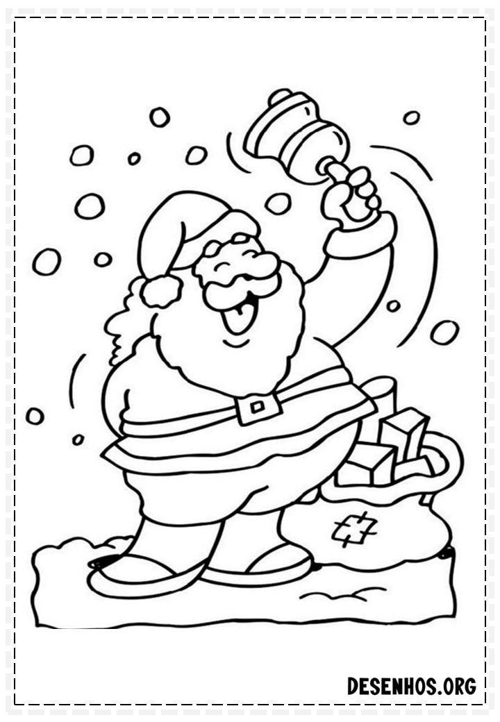 137 Desenhos do Papai Noel para colorir