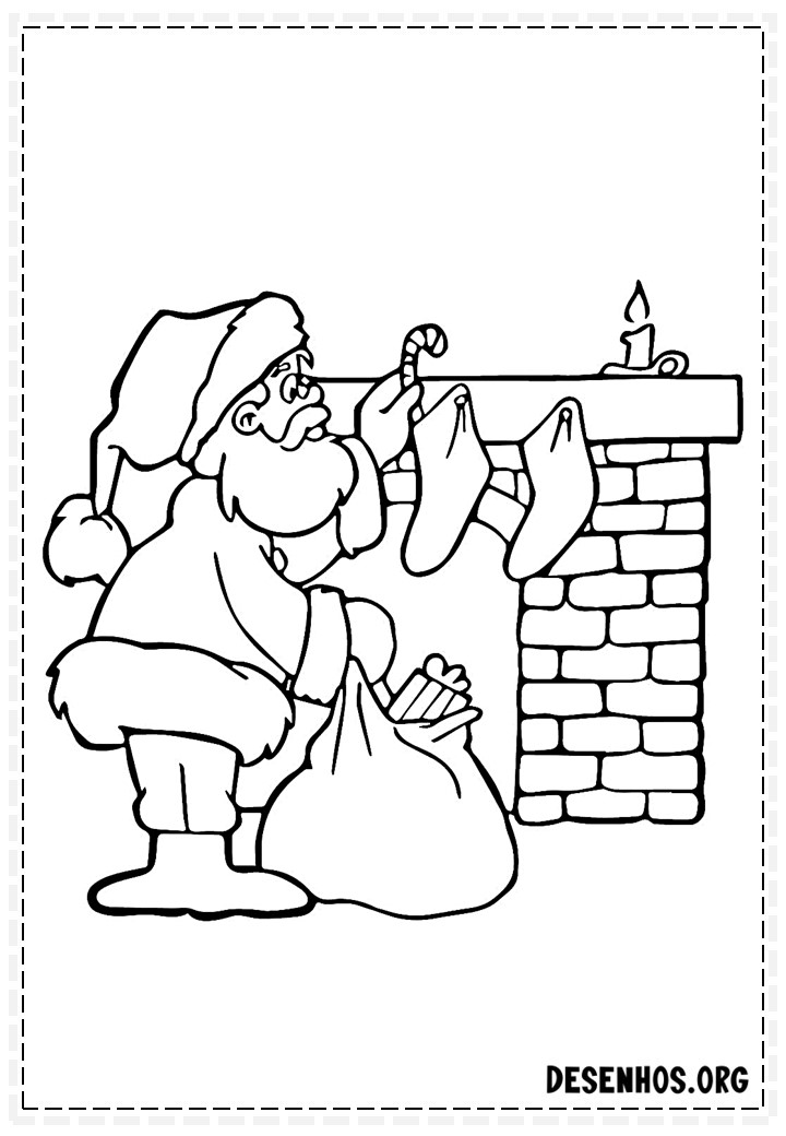 137 Desenhos do Papai Noel para colorir