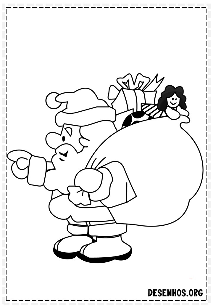 137 Desenhos do Papai Noel para colorir