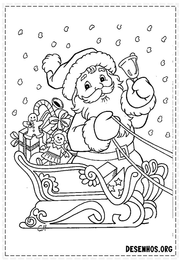 137 Desenhos do Papai Noel para colorir