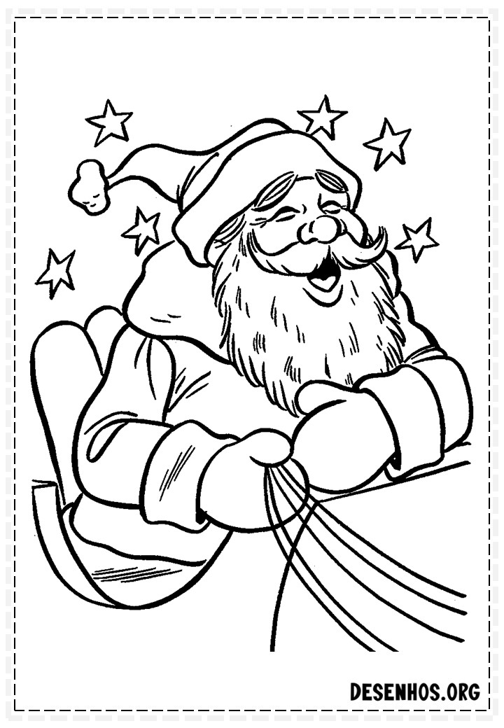 137 Desenhos do Papai Noel para colorir