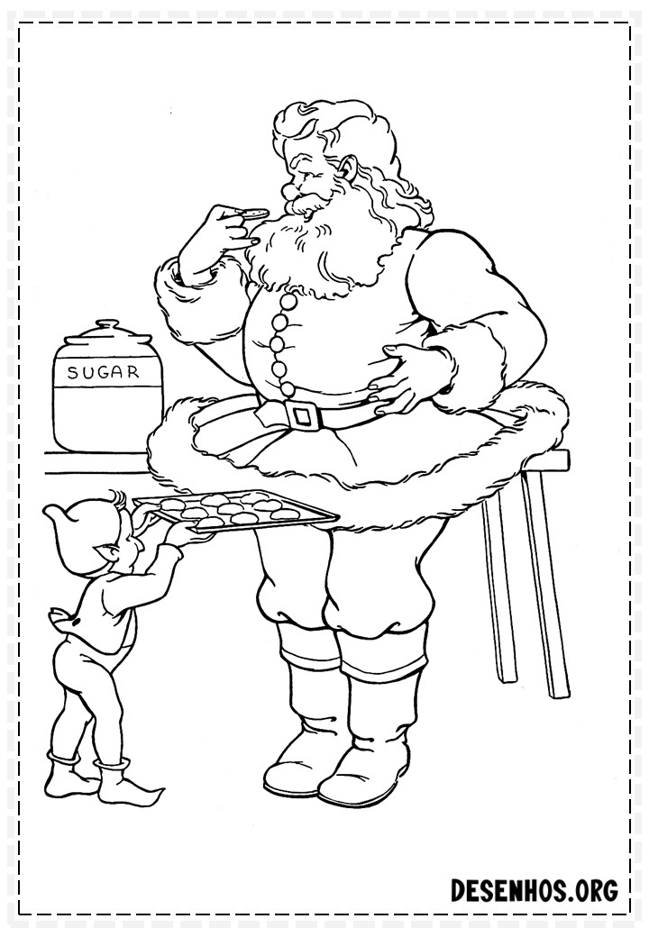 137 Desenhos do Papai Noel para colorir