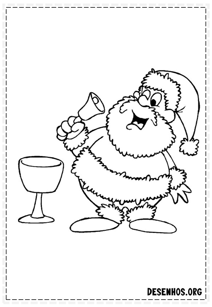 137 Desenhos do Papai Noel para colorir