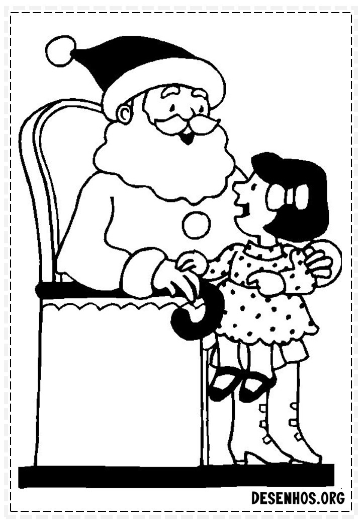 137 Desenhos do Papai Noel para colorir