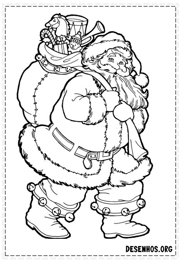 137 Desenhos do Papai Noel para colorir
