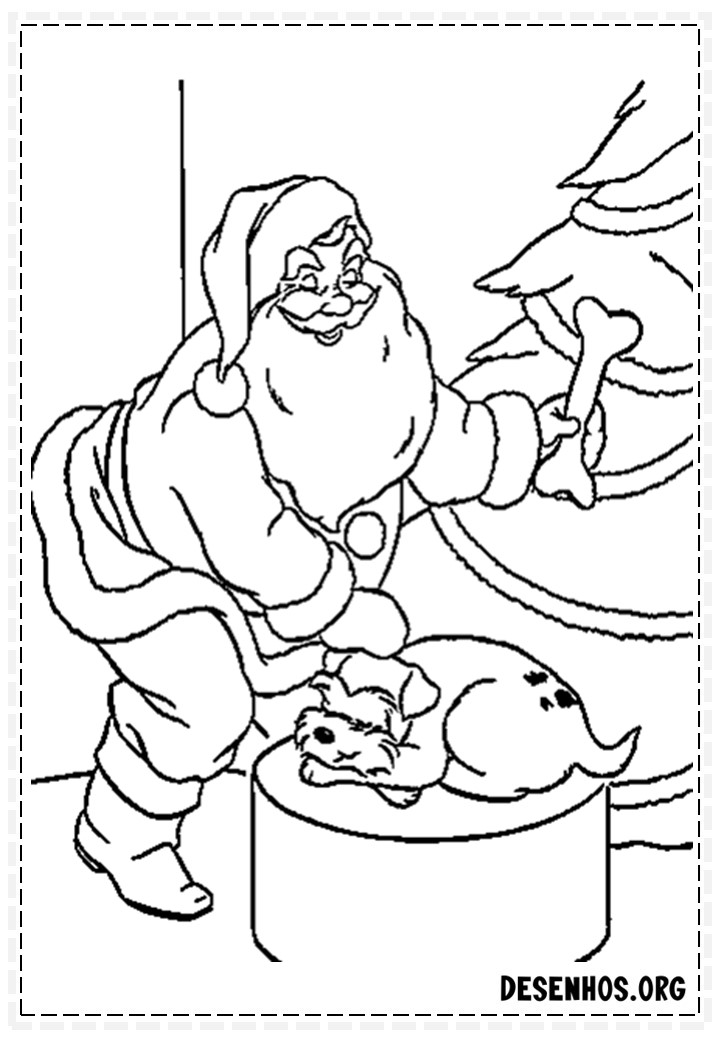 137 Desenhos do Papai Noel para colorir