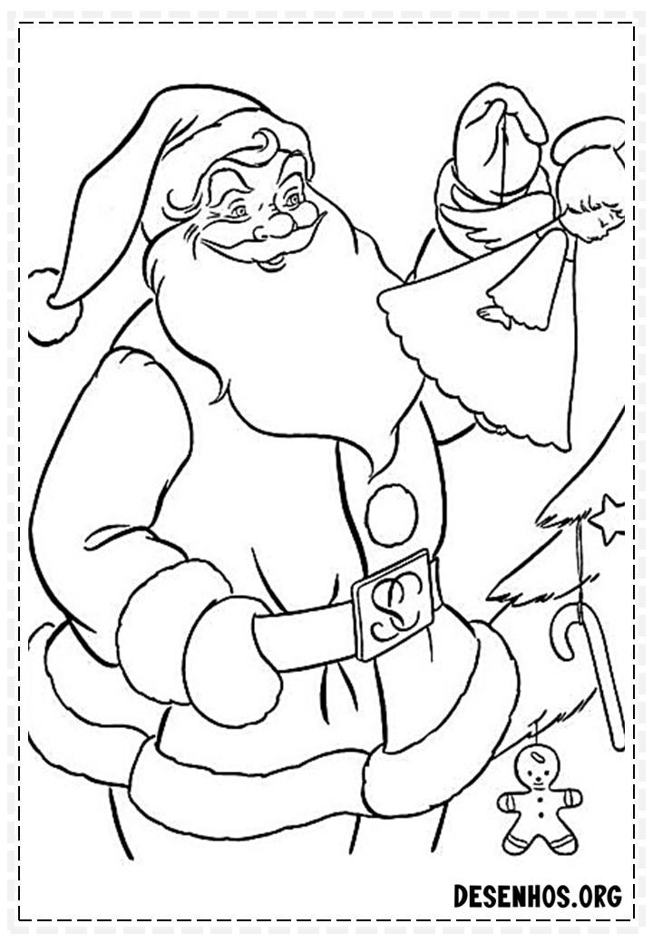 137 Desenhos do Papai Noel para colorir