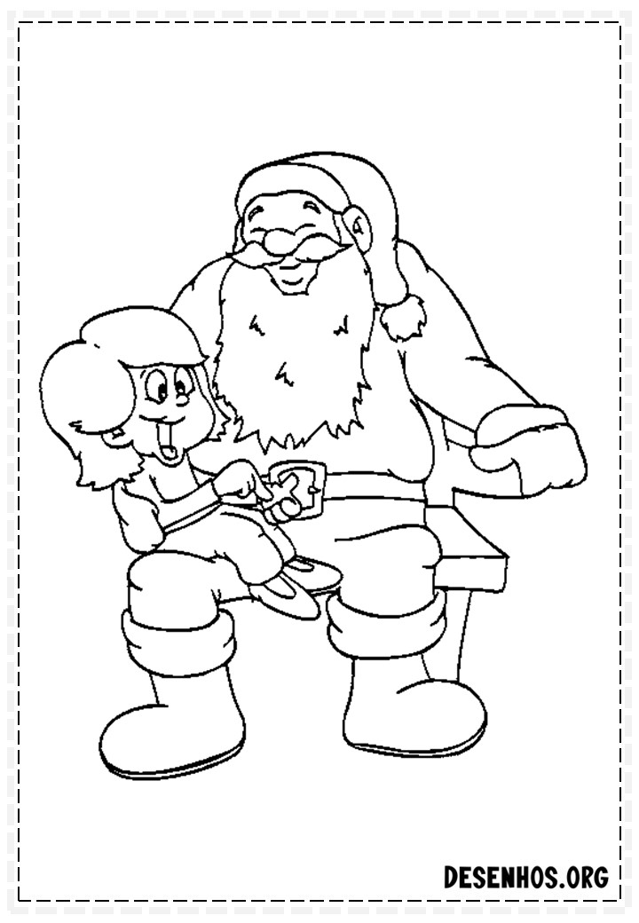 137 Desenhos do Papai Noel para colorir