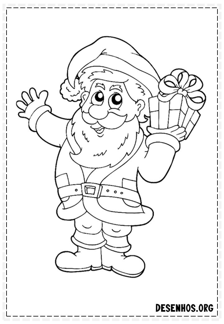 137 Desenhos do Papai Noel para colorir