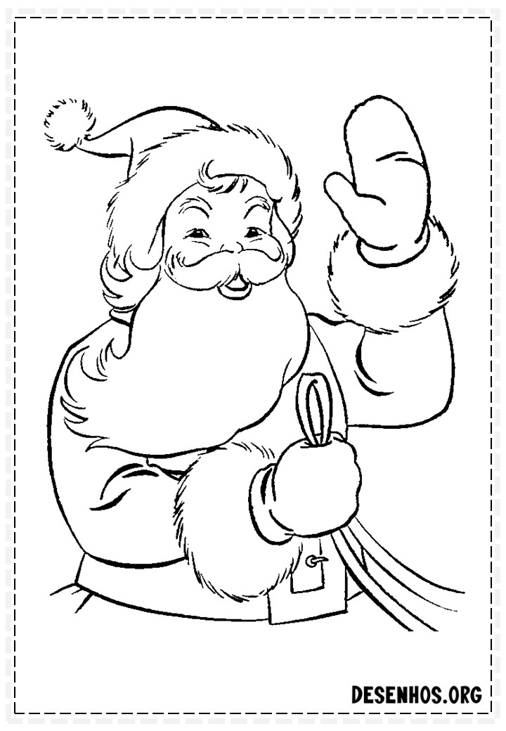 137 Desenhos do Papai Noel para colorir