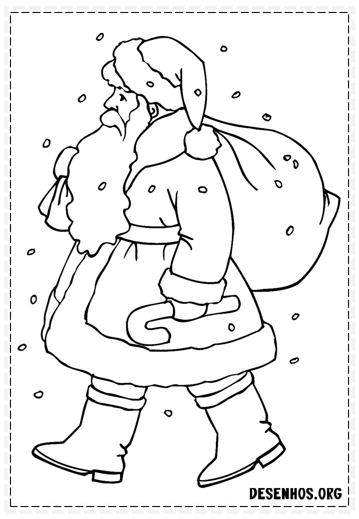 137 Desenhos do Papai Noel para colorir