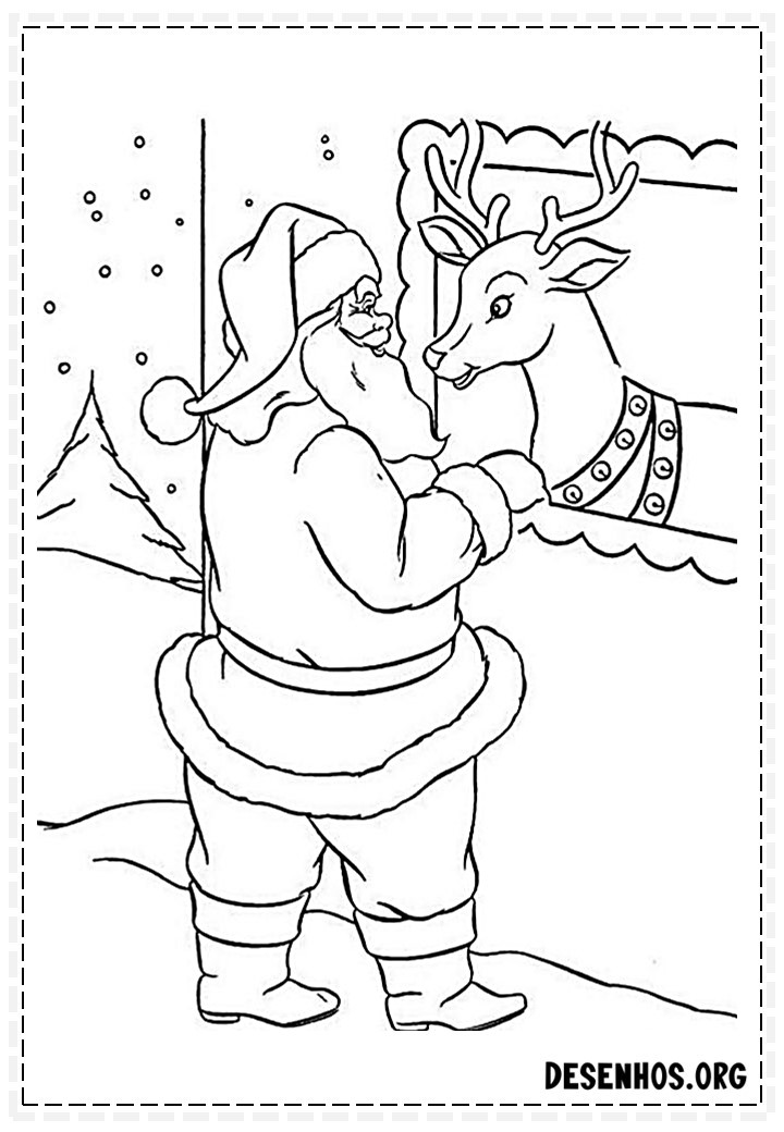 papai noel para colorir 123