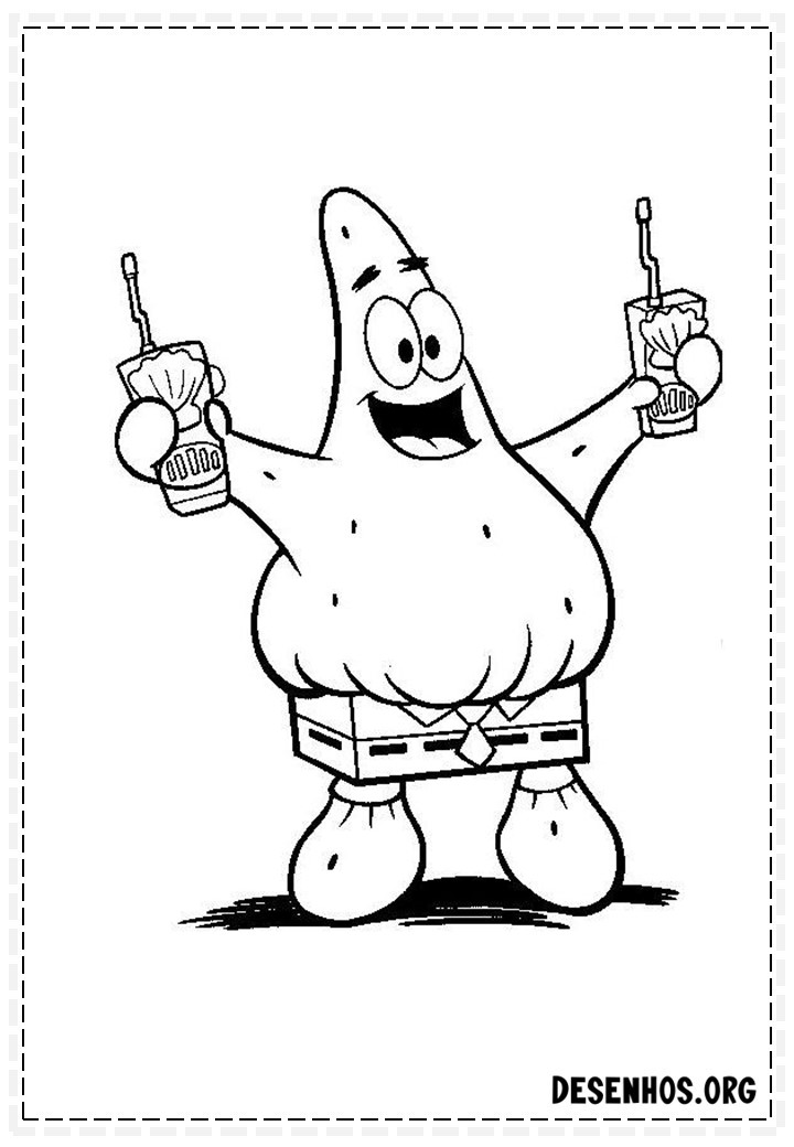 25 Desenhos do Patrick Estrela para colorir
