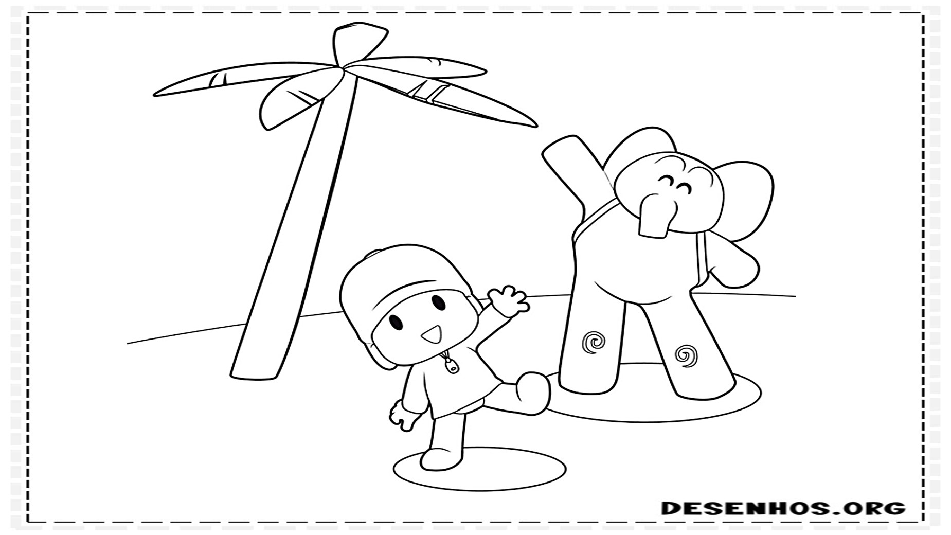 Desenho e Imagem Pocoyo Elefante para Colorir e Imprimir Grátis para  Adultos e Crianças 