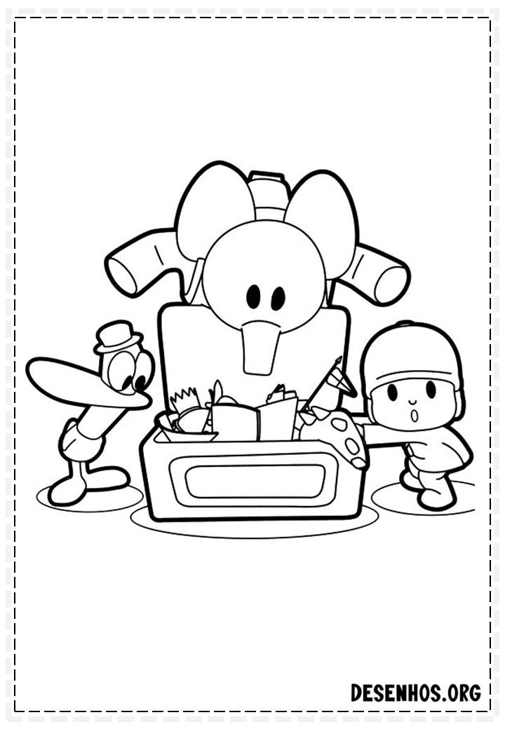 Mais de 70 desenhos do Pocoyo para colorir