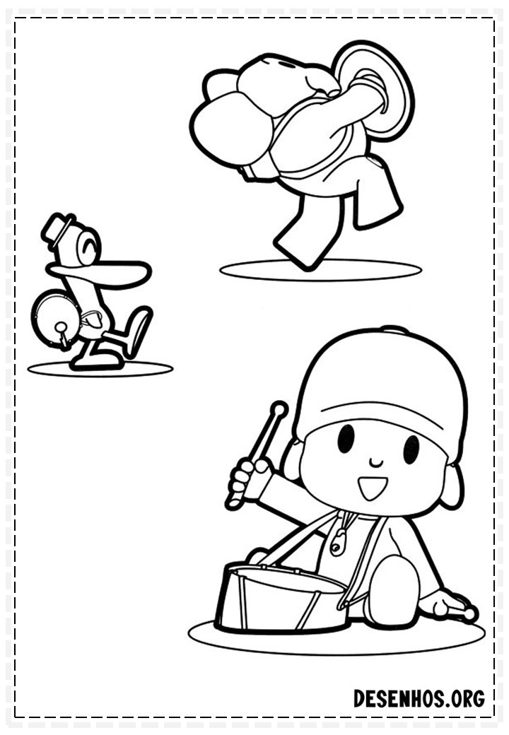 Mais de 70 desenhos do Pocoyo para colorir
