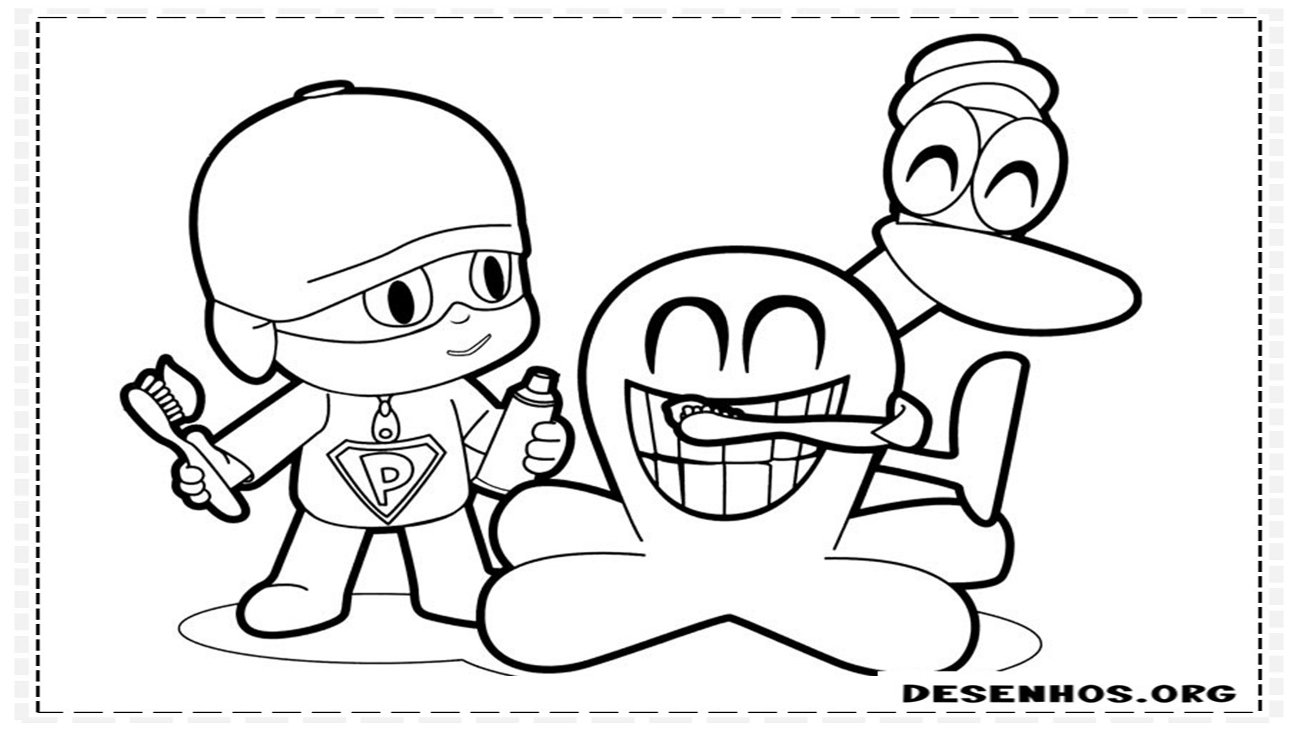 Mais de 70 desenhos do Pocoyo para colorir