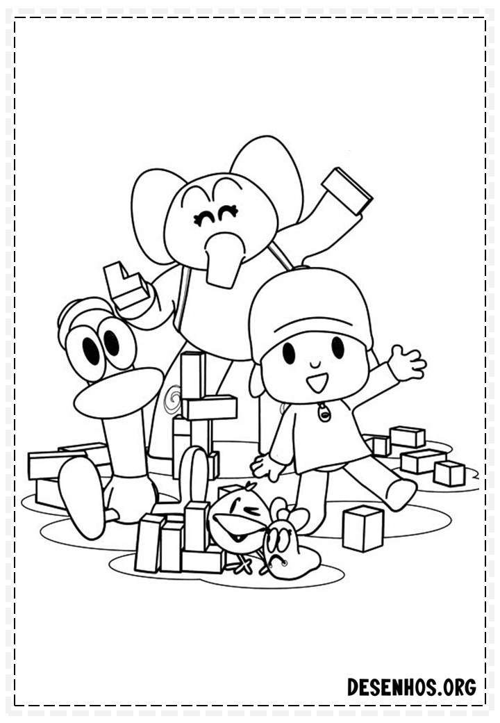 Mais de 70 desenhos do Pocoyo para colorir