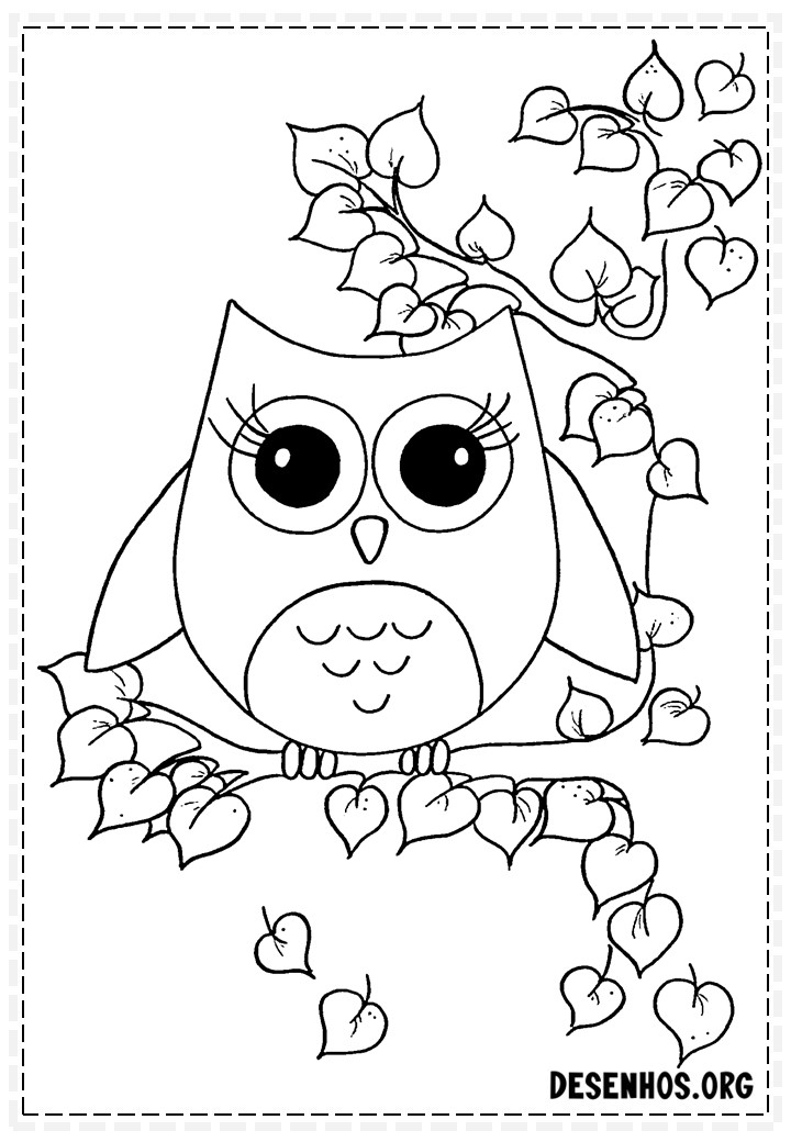 desenhos de corujas fofas para colorir 15