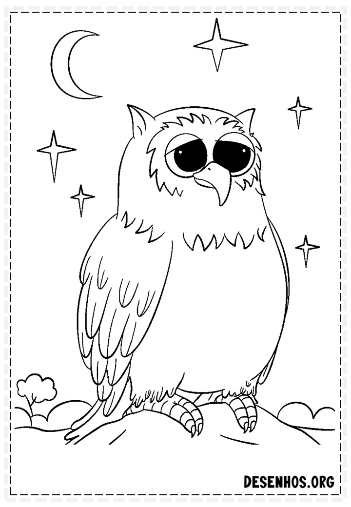 desenhos de corujas fofas para colorir 45