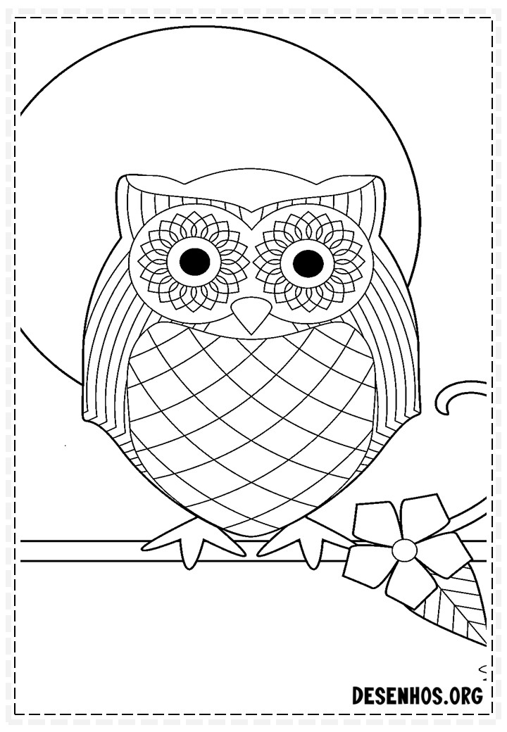 desenhos de corujas fofas para colorir 7
