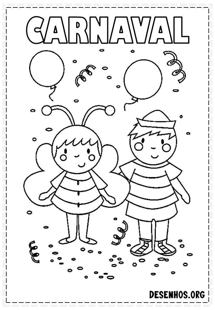 45 desenhos de carnaval para colorir