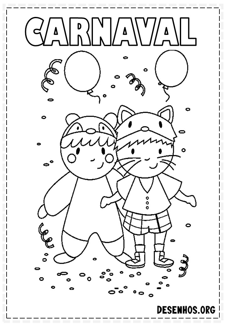 45 desenhos de carnaval para colorir